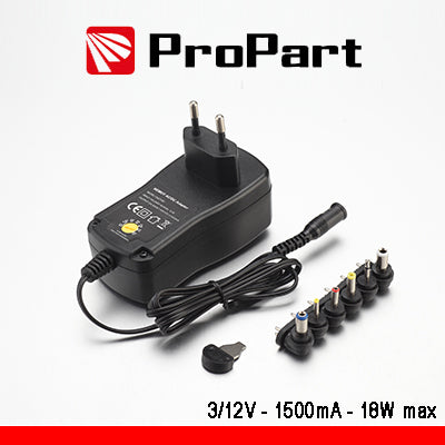 ProPart Alimentatore Switching Multitensione 3-12V 1500mA 18W max