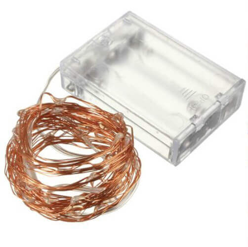 Stringa Led RGB Fisso Filo Rame Copper Wire String 5 Metri 50 Led IP67 Cielo Stellato Per Decorazione Festa Nozze Addobbi Natalizi Alimentata a Pile