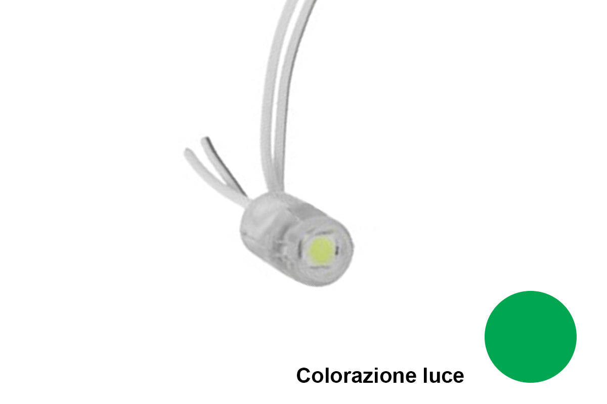 Modulo Bottone LED Da Incasso 1 SMD 5050 Colore Verde 12V IP68 120 Gradi SKU-5140