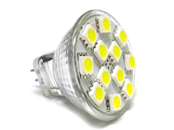Lampada LED MR11 GU4 12 SMD 5050 2W 12V DC Bianco Caldo Per Lampadario