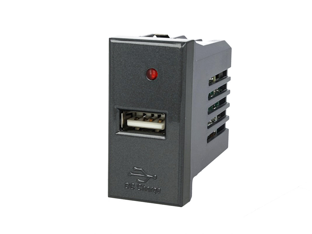 SANDASDON Modulo Caricatore USB 5V 2,1A Nero Compatibile Bticino Axolute